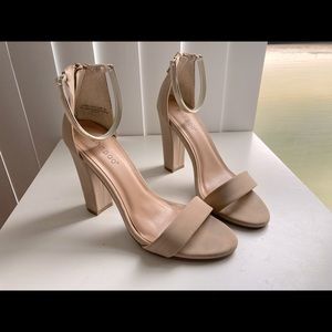 Nude sandals high heels